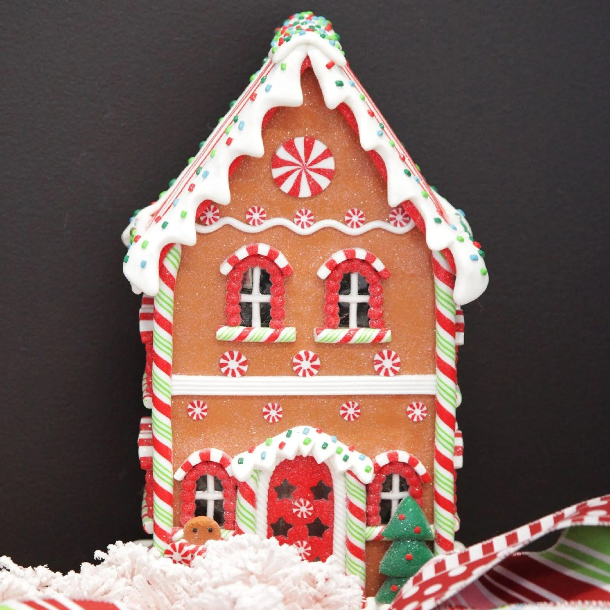 Lightup Gingerbread House Christmas Ornament New