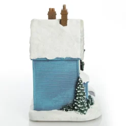 Lightup Musical Snowcapped Blue House Christmas Ornament Best Sale