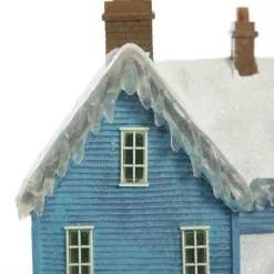 Lightup Musical Snowcapped Blue House Christmas Ornament Best Sale