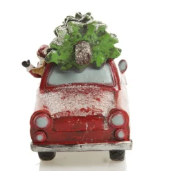 Lightup Santa in Car with Christmas Tree on Roof Ornament Best