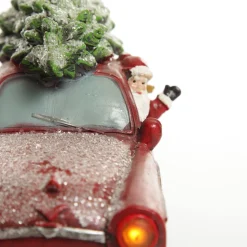 Lightup Santa in Car with Christmas Tree on Roof Ornament Best