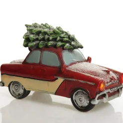 Lightup Santa in Car with Christmas Tree on Roof Ornament Best