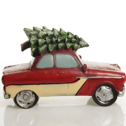Lightup Santa in Car with Christmas Tree on Roof Ornament Best