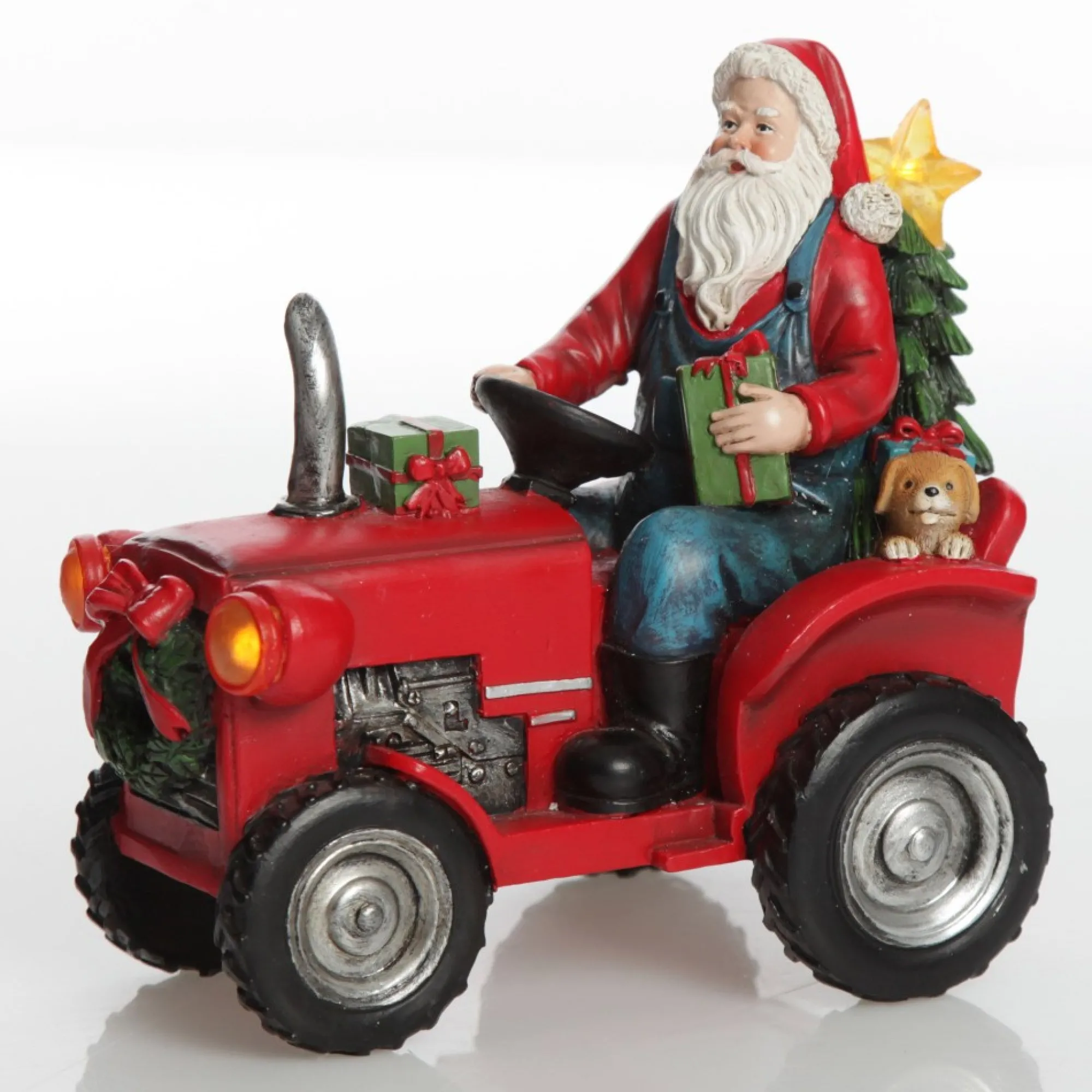 Lightup Santa on Tractor Christmas Ornament Online