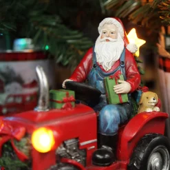Lightup Santa on Tractor Christmas Ornament Online