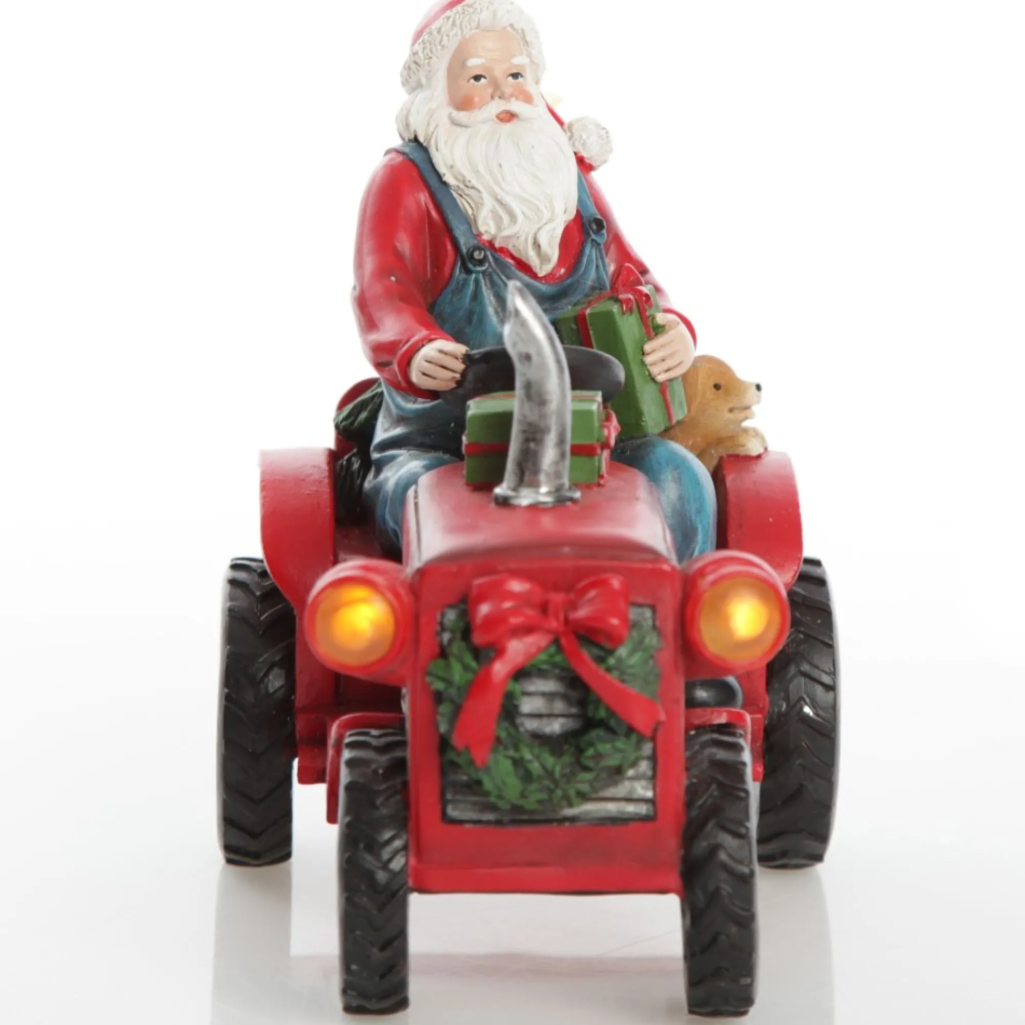Lightup Santa on Tractor Christmas Ornament Online