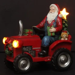 Lightup Santa on Tractor Christmas Ornament Online