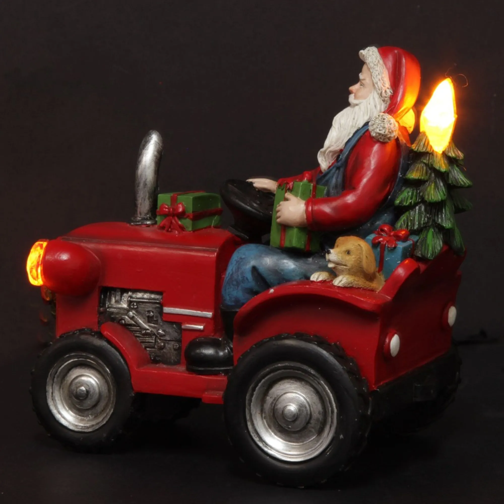 Lightup Santa on Tractor Christmas Ornament Online