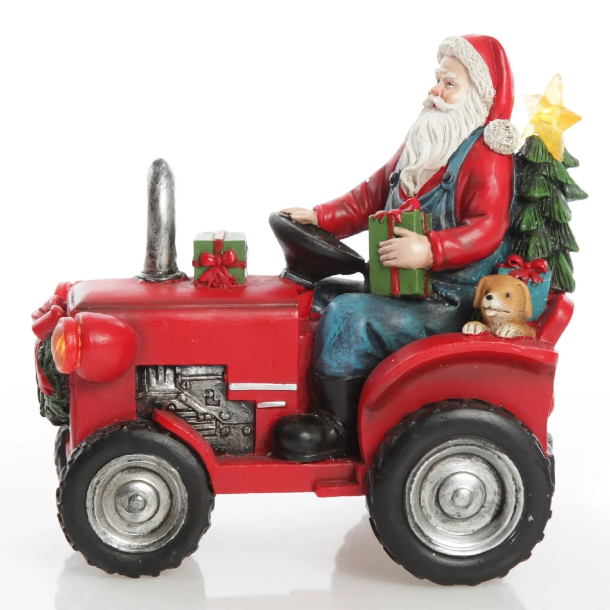 Lightup Santa on Tractor Christmas Ornament Online