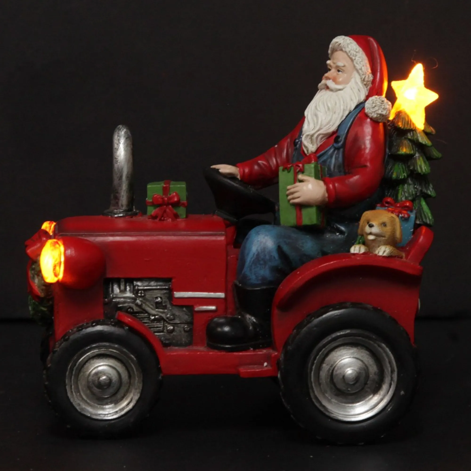 Lightup Santa on Tractor Christmas Ornament Online