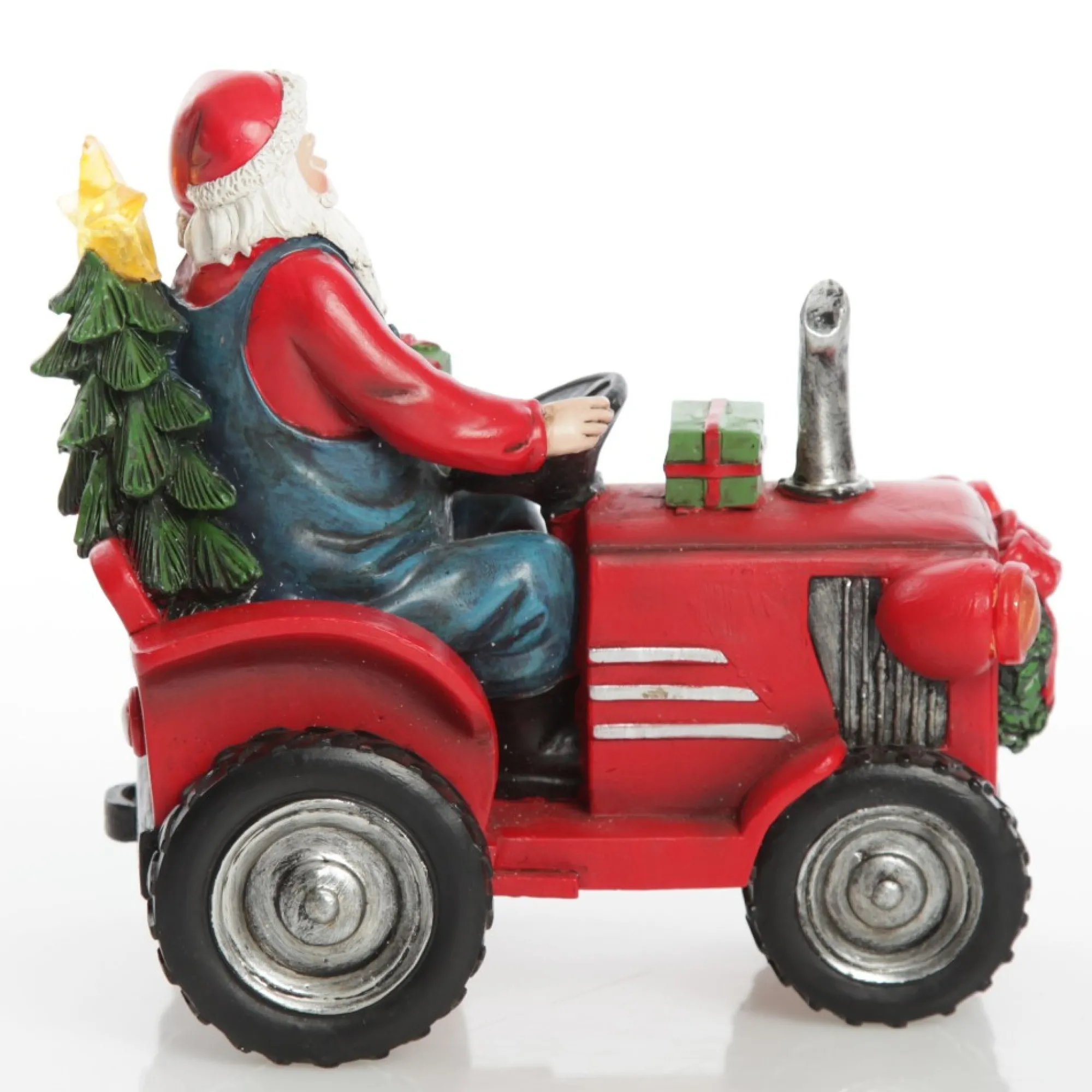 Lightup Santa on Tractor Christmas Ornament Online