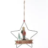 Lightup Wire Star Hanging Christmas Ornament with Nutcracker Holding Tree Flash Sale