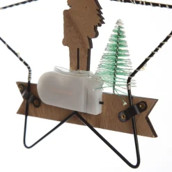 Lightup Wire Star Hanging Christmas Ornament with Nutcracker Holding Tree Flash Sale