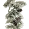 Lush Flocked Green Pine Christmas Garland with Pinecones Flash Sale