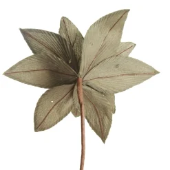 Lush Sage Poinsettia Flower Stem with Sequin Trim Fashion