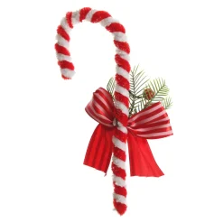 Medium Chenille Stick Christmas Candy Cane with Pine and Berries - Set of 2 Sale