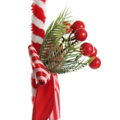 Medium Chenille Stick Christmas Candy Cane with Pine and Berries - Set of 2 Sale