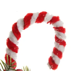 Medium Chenille Stick Christmas Candy Cane with Pine and Berries - Set of 2 Sale