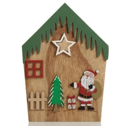 Medium Plywood Winter Christmas Decorated House Open Box Best