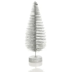 Medium Silver Glitter Bottle Brush Christmas Tree Clearance