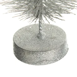 Medium Silver Glitter Bottle Brush Christmas Tree Clearance