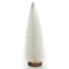 Medium White Bottle Brush Christmas Tree on Wooden Base Cheap