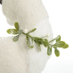 Medium White Sisal Standing Deer with Silver Glitter Antlers Shop