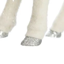 Medium White Sisal Standing Deer with Silver Glitter Antlers Shop