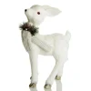 Medium White Sisal Standing Deer with White Glitter Highlights Hot