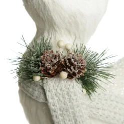 Medium White Sisal Standing Deer with White Glitter Highlights Hot