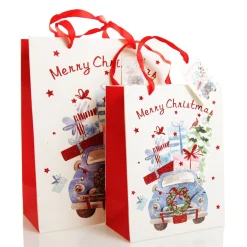 Merry Christmas Gift Bag - Blue Car with Presents New