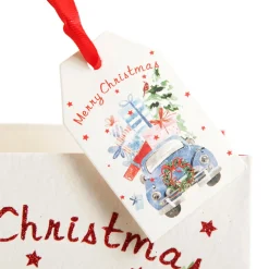 Merry Christmas Gift Bag - Blue Car with Presents New