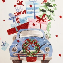 Merry Christmas Gift Bag - Blue Car with Presents New