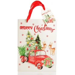 Merry Christmas Gift Bag - Red Ute with Deer Best