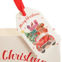 Merry Christmas Gift Bag - Red Car with Presents Best