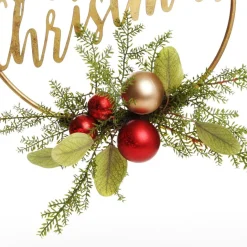 Merry Christmas Metal Hoop wth Florals Cheap