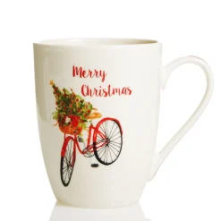 Merry Christmas Mug with Bicycle Outlet