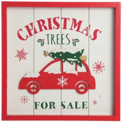 Merry Christmas Trees for Sale Wall Hanging Plaque Clearance