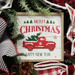 Merry Christmas Truck Wall Hanging Plaque Fashion