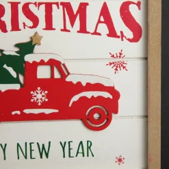 Merry Christmas Truck Wall Hanging Plaque Fashion