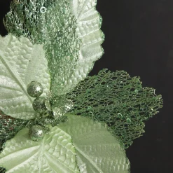 Mesh and Shiny Mint Poinsettia Flower Clip Sale