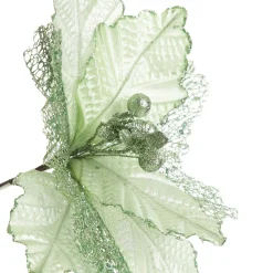 Mesh and Shiny Mint Poinsettia Flower Clip Sale