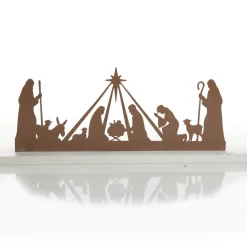 Metal Cutout Nativity Scene Ornament New