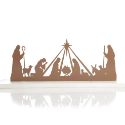 Metal Cutout Nativity Scene Ornament New