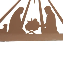 Metal Cutout Nativity Scene Ornament New