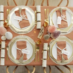 Metallic Gold Christmas Charger Plate with Bamboo Pattern Trim Store