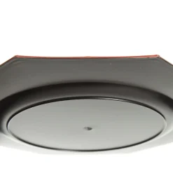 Metallic Red Christmas Charger Plate with Bamboo Pattern Trim Clearance