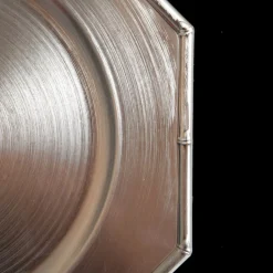 Metallic Silver Christmas Charger Plate with Bamboo Pattern Trim Outlet