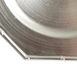 Metallic Silver Christmas Charger Plate with Bamboo Pattern Trim Outlet