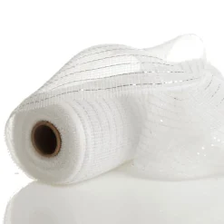 Metallic White Decomesh Roll Cheap